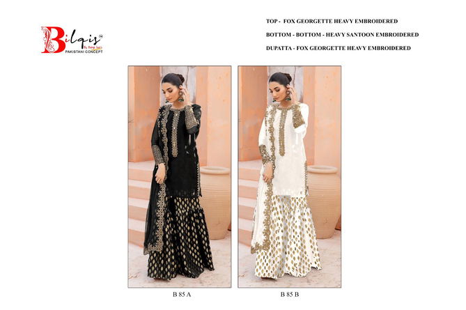 Bilqis B 85 faux Georgette Pakistani Suits Wholesalers In Delhi
